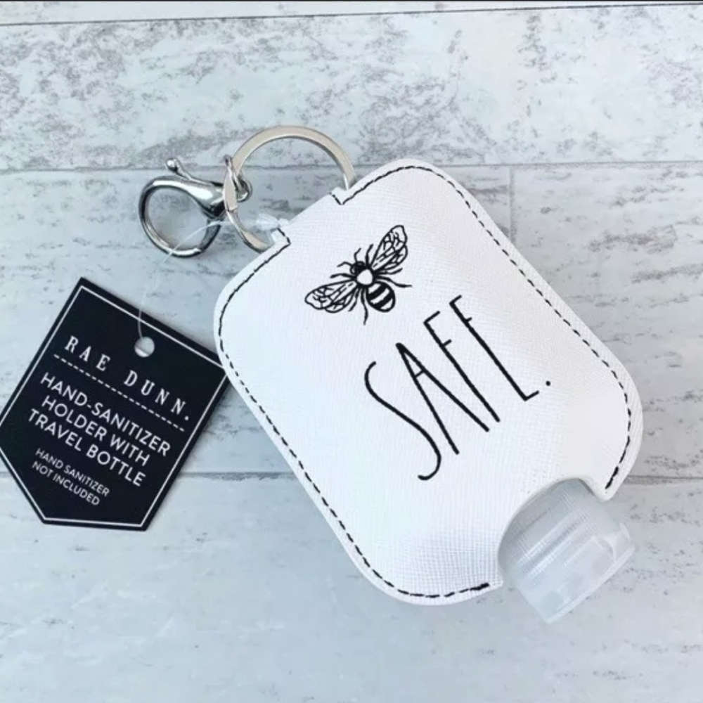NWT Rae Dunn Travel Size Hand Sanitizer Holder with Refillable Bottle